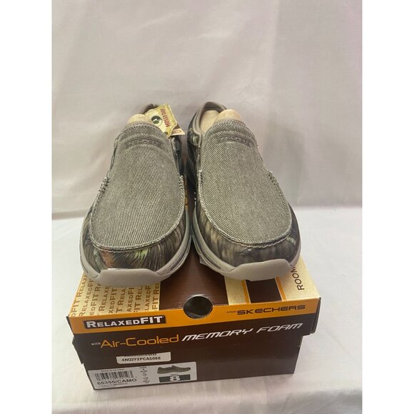 Sketchers Men's Relaxed-Fit Creston Moseco Slip-On Green Camo Size 8 NIB - Picture 1 of 7